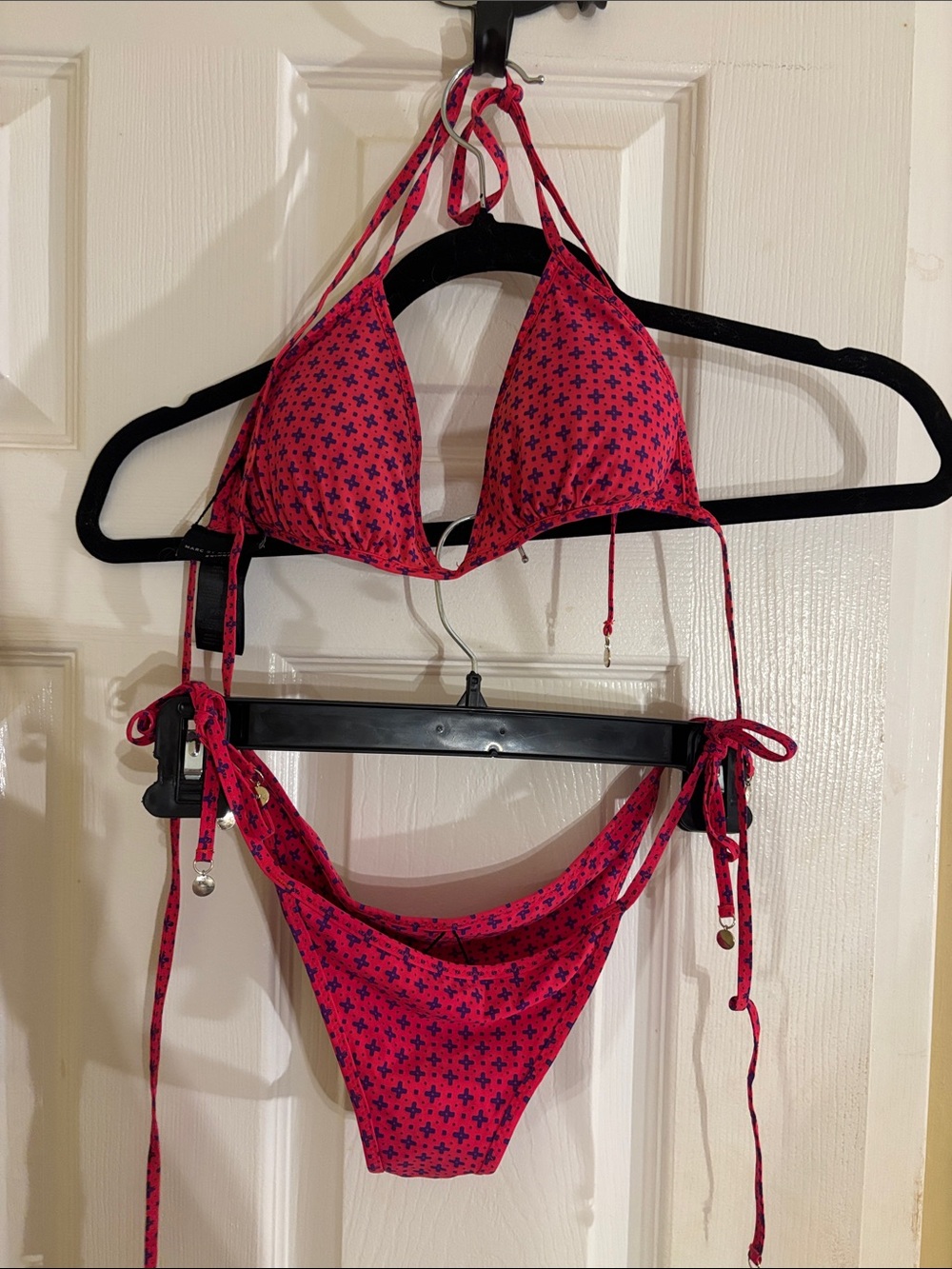 Marc By Marc Jacobs Pink Star-Print Triangle Tie Bikini